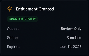 Dark Entitlement Card visual asset from Vaigyaaniq Detail Dark